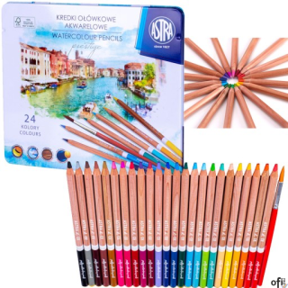 Kredki akwarelowe z drewna cedrowego Astra Prestige  24 kolory, 312121002