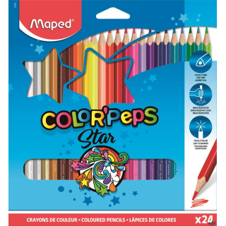 Kredki trójkątne MAPED COLORPEPS 24kolorów 183224