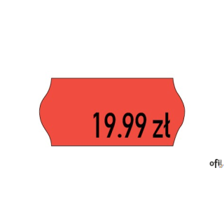 Etykiety cenowe w rolce do metkownicy jednorzędowej Meto, 26x12 mm, czerwone opakowanie 6 rolek M30014351