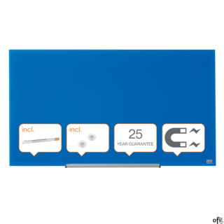 Szklana tablica Nobo Impression Pro 1000x560mm, niebieska