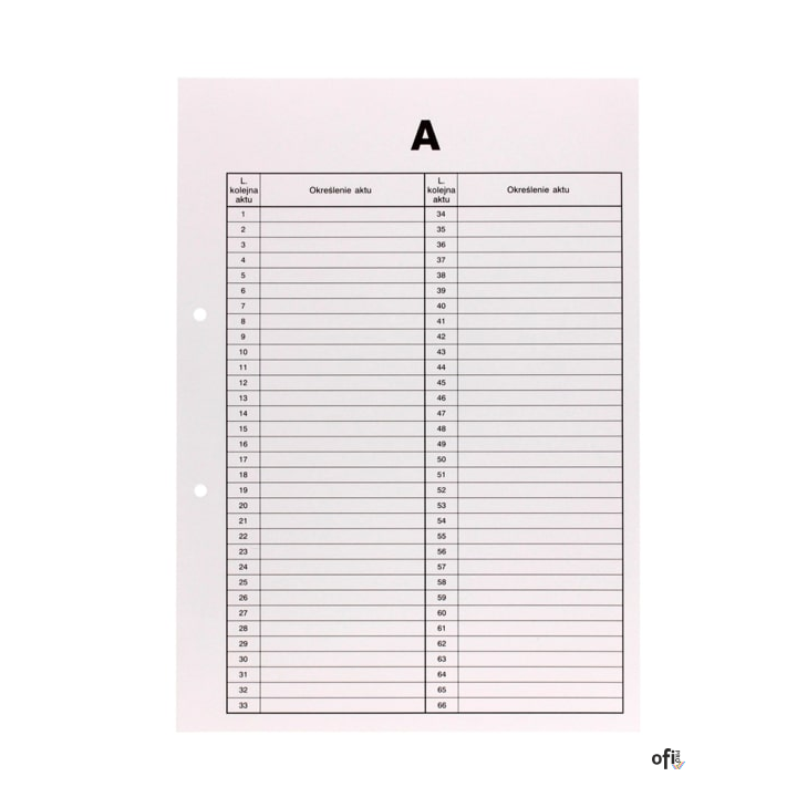 Przekładki do akt osobowych A BIURFOL DRU-055A