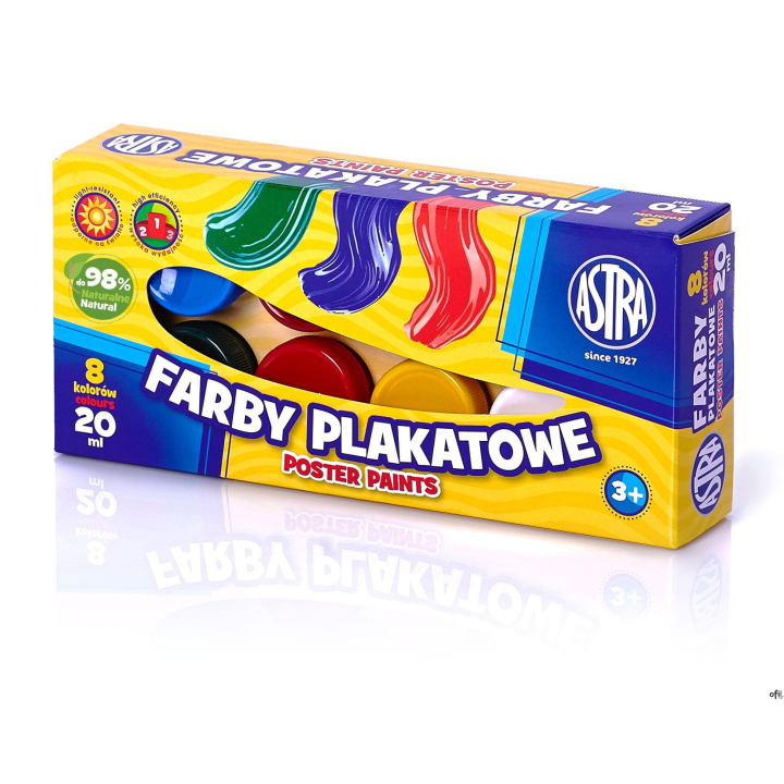 Farby plakatowe Astra 8 kolorów - 20 ml, 83112903 /301123041