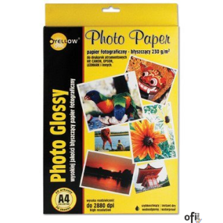 Papier fotograficzny błyszczący 4G130, 130 g/m, A4 20 arkuszy YELLOW ONE 150-1177