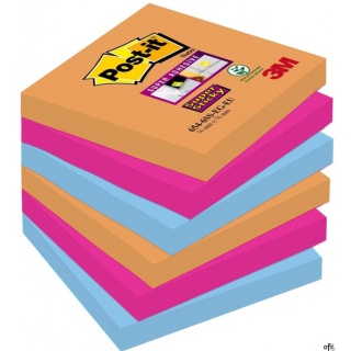 Nowy indeks blk2680 Bloczek samoprzylepny POST-IT_ Super Sticky (654-6SS-EG), 76x76mm, 6x90 kart., bangkok, 3M-70007011870