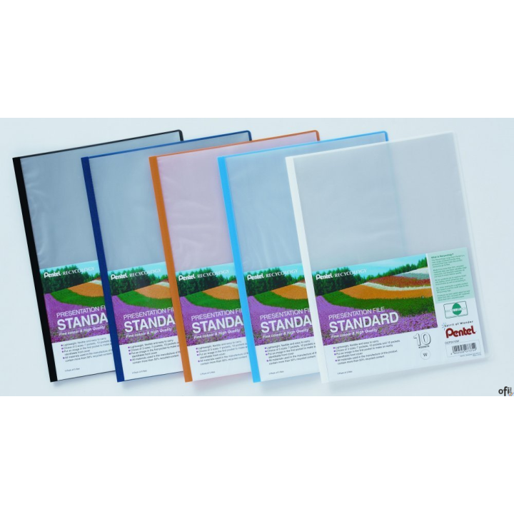 Skoroszyt prezentacyjny, 10 kieszeni biały DCP2410-W PENTEL (X)