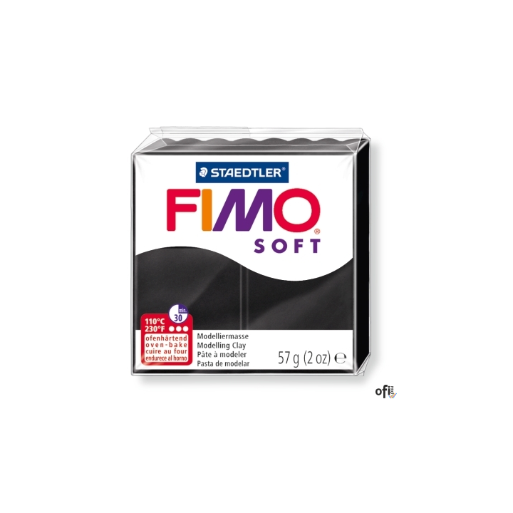 Kostka FIMO soft 57g, czarny, masa termoutwardzalna, Staedtler S 8020-9