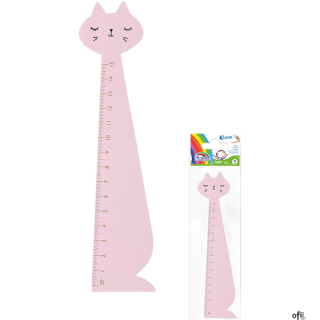 Linijka drewniana KOT różówy 15cm FIORELLO GR-F87KR 130-1882
