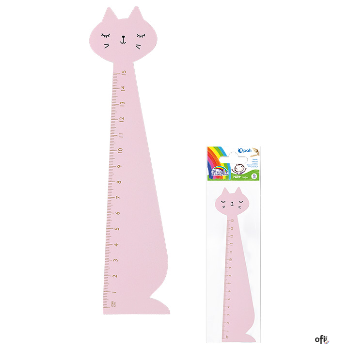 Linijka drewniana KOT różówy 15cm FIORELLO GR-F87KR 130-1882