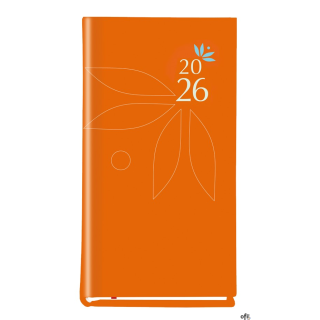 Terminarz Koliber 75x130mm 2026 pomarańczowy Michalczyk i Prokop T-320-07 KALENDARZ tydzień na 2 stronach