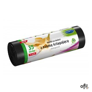 Worki na śmieci ekologiczne 35L 15szt. z taśmą (LDPE) STELLA WNS-4249