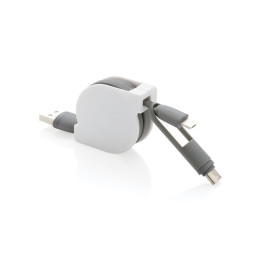 Zwijany kabel do ładowania i synchronizacji 3 w 1