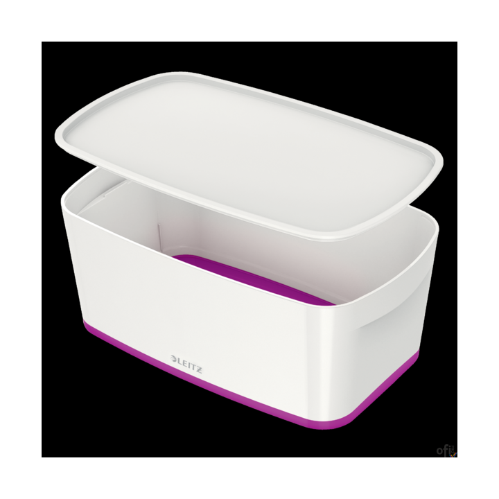 Pojemnik MyBox mały z pokrywką, biało-fioletowy 52291062 LEITZ