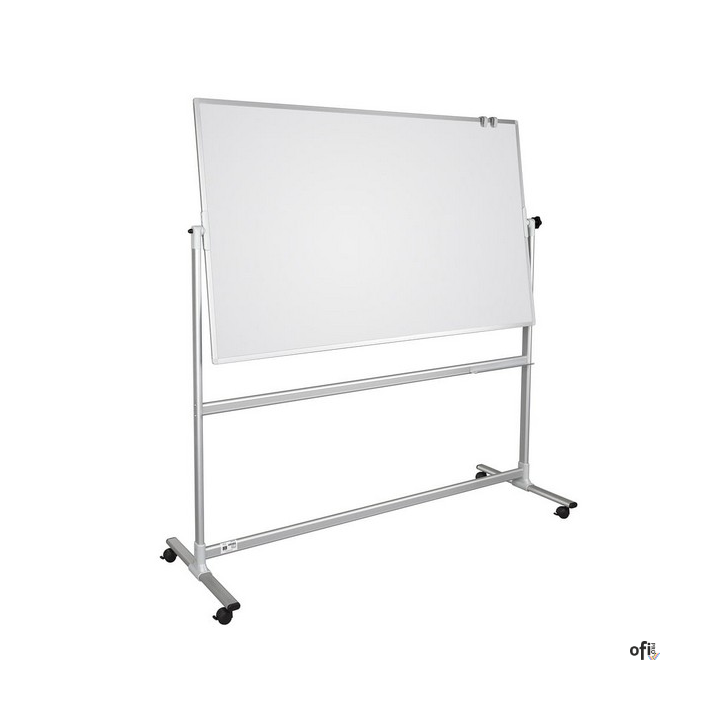 Tablica suchościeralno-magnetyczna ceramiczna obrotowo-jezdna biała 150 x 100 cm, TOS1510P3 2x3