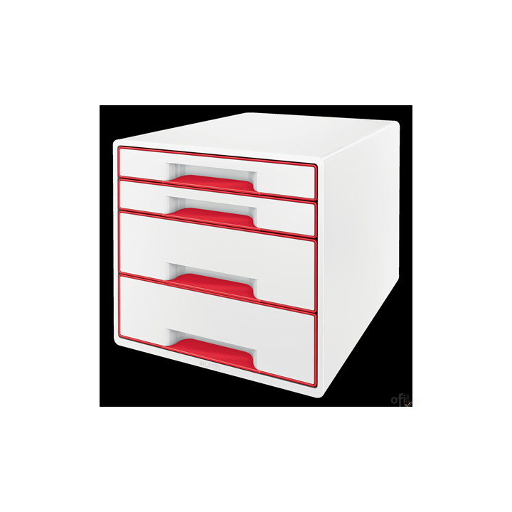 Pojemnik z 4 szufladami Leitz WOW, czerwony 52132026