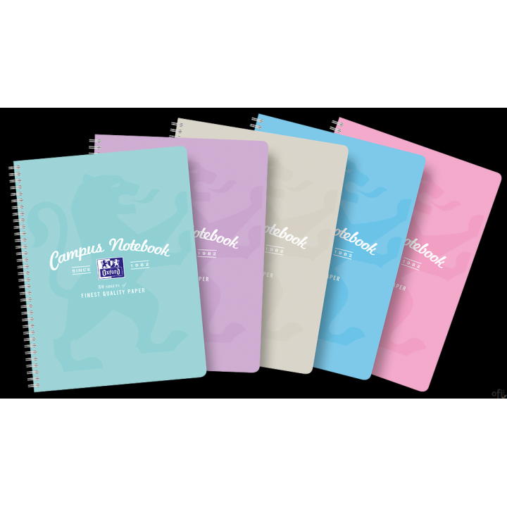 Kołozeszyt OXFORD CAMPUS A4+ 80k 90g pastel kratka z tagami 400160106