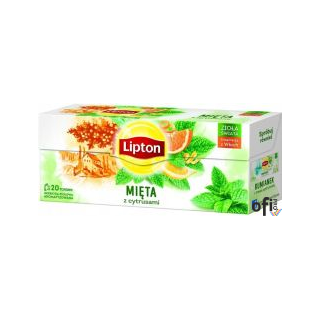 Herbata LIPTON MIĘTA Z CYTRUSAMI 20 saszetek