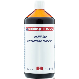 Tusz do markerów permanentnych 1000 ml czerwony EDDING T1000/002/CZ