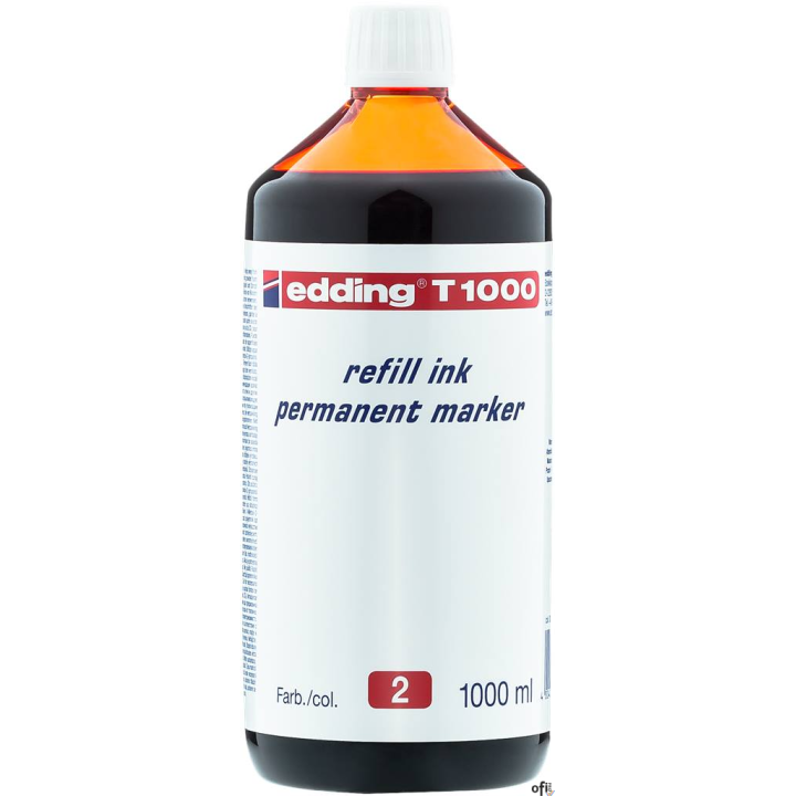 Tusz do markerów permanentnych 1000 ml czerwony EDDING T1000/002/CZ