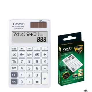 Kalkulator dwuliniowy TOOR TR-310DB-W 10-pozycyjny 120-1904 (X)