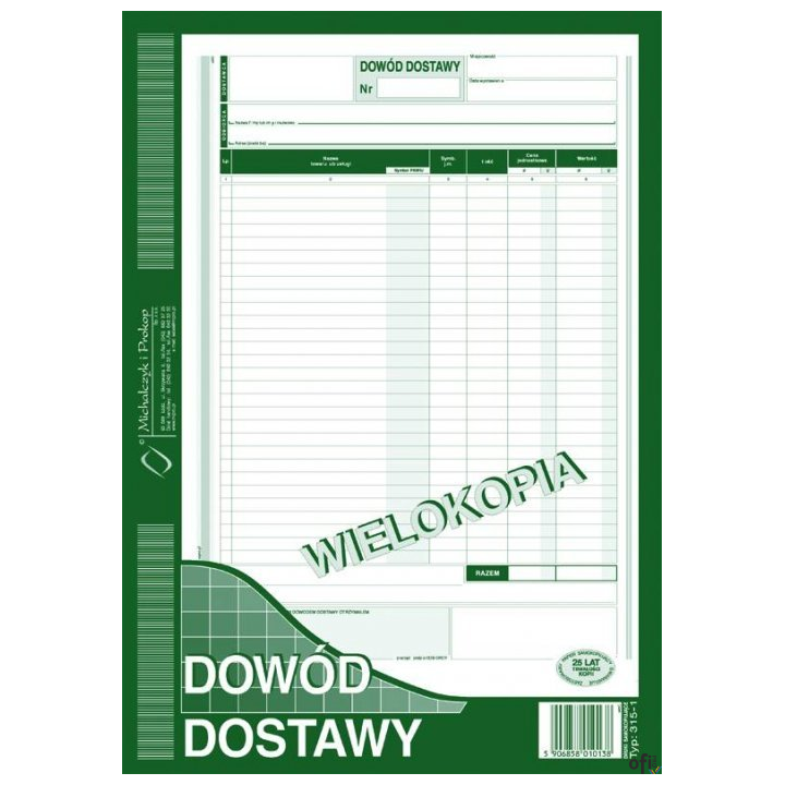 315-1 Dowód dostawy A4 MICHALCZYK I PROKOP