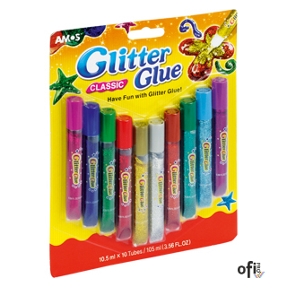 Klej z brokatem GCL10B10 10 kolorów 10,5ml AMOS 170-2219