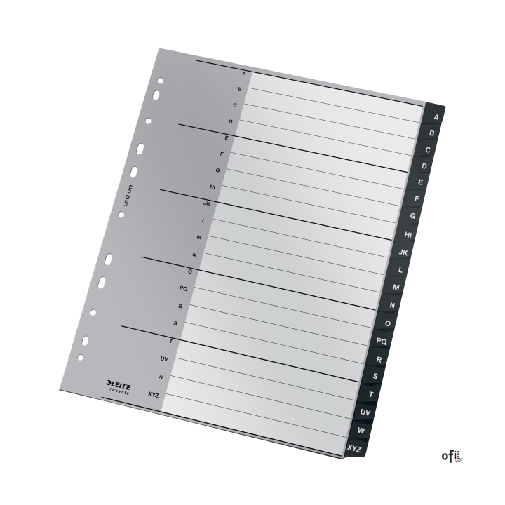 Przekładki Recycle, A - Z, A4, PP, czarne Leitz, 12190000