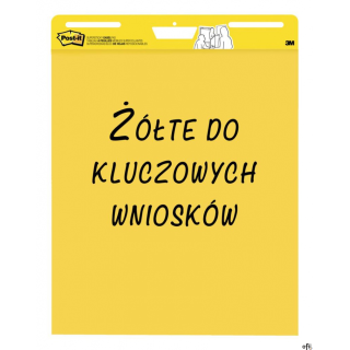 Samoprzylepne arkusze konferencyjne Post-it_ Super Sticky, na flipchart, 63,5x76,2cm, do kluczowych wniosków, 3x25 kart., żółte