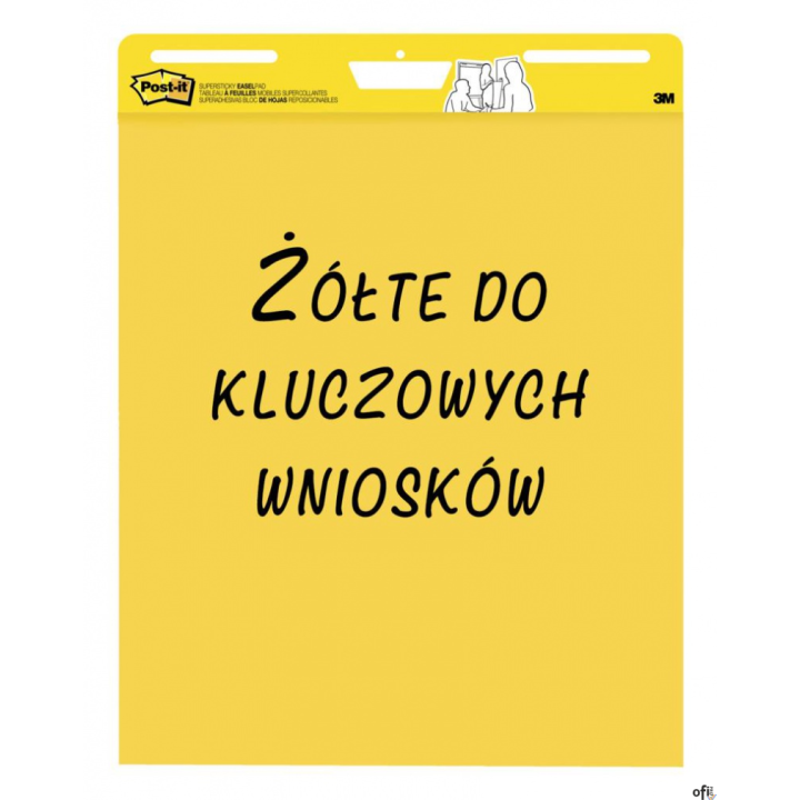Samoprzylepne arkusze konferencyjne Post-it_ Super Sticky, na flipchart, 63,5x76,2cm, do kluczowych wniosków, 3x25 kart., żółte