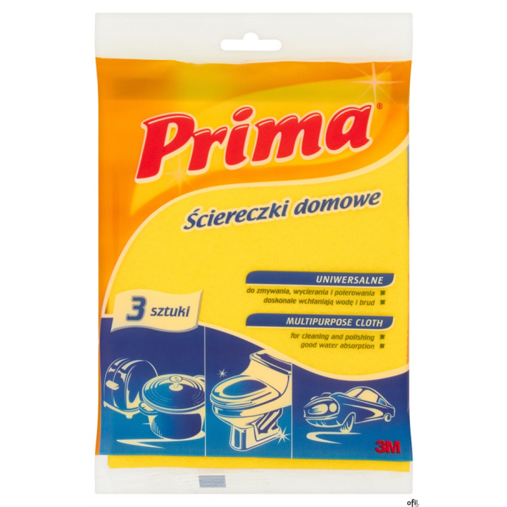 Ściereczki domowe PRIMA, 3szt., żółte