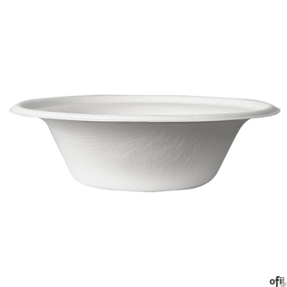 Miseczka z trzciny cukrowej 380ml, biała, op. 100 szt., 100% biodegradowalna 90109