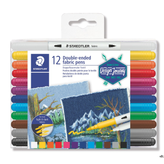 Flamastry dwustronne, do tkanin, Design Journey, 12 kol, Staedtler S 3190 TB12