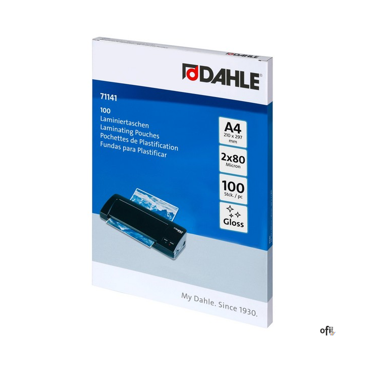 Folia do laminacji Dahle A4 (216x303mm), 160 (2x80) mikronów, 100 szt. w opakowaniu