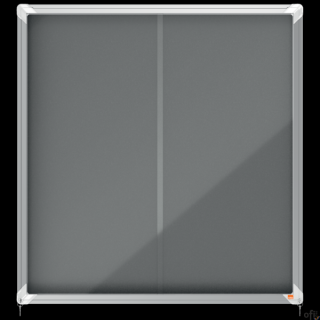 Gablota filcowa Nobo Premium Plus 12xA4, szara (drzwiczki przesówne) 1915337