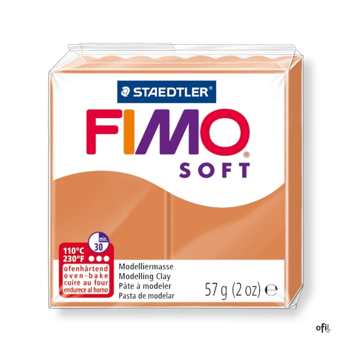 Kostka FIMO soft 57g, koniakowy, masa termoutwardzalna, Staedtler S 8020-76