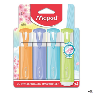 Zakreślacz Classic New Pastel mix kolorów 4 szt kartonowe etui 742510 Maped