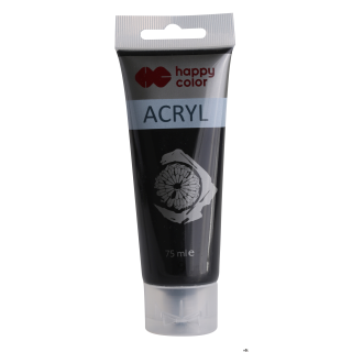 Farba akrylowa 75ml, czarny, Happy Color HA 7370 0075-9