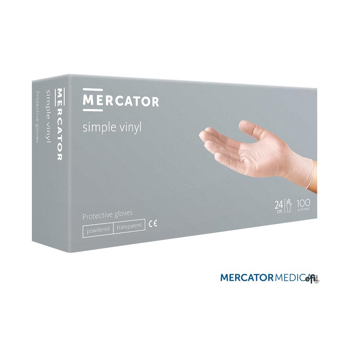 Rękawice winylowe S (100) transparentne MERCATOR MEDICAL EN420