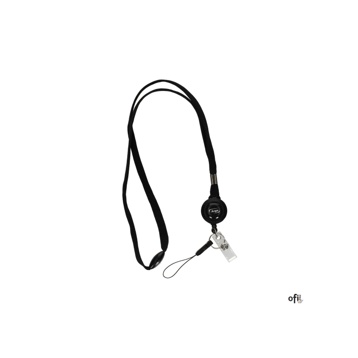 Taśma 601286 (10) czarna wypinajaca z mech ściagajacym klipsem i zawieszką