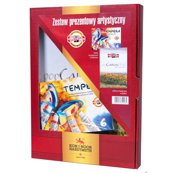 Zestaw do mal. farby tempera 162547+pł. malarskie A4 KIN-ZEREPL KOH I NOOR