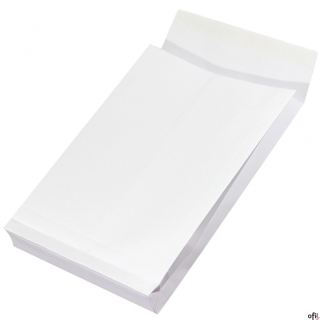 Koperty RBD z taśmą silikonową OFFICE PRODUCTS, HK, C4, 229x324mm, 130gsm, 250szt., białe