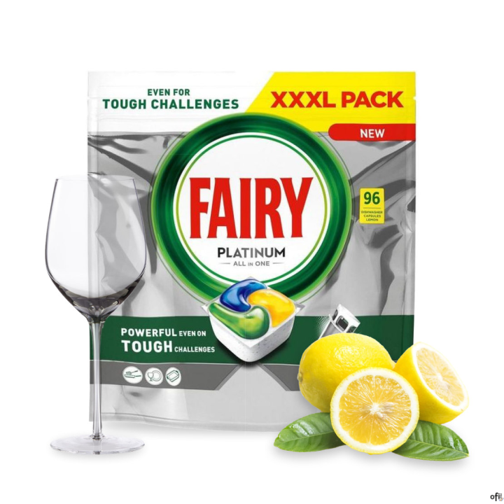 FAIRY Kapsułki do zmywarki PLATINUM ALL IN1 96 sztuk LEMON 009