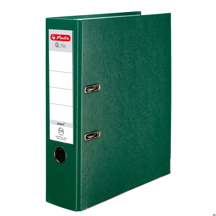 Segregator Q.FILE A4, 8 cm, PP zielony 300003086 HERLITZ