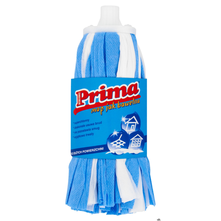Mop paskowy PRIMA, do dużych powierzchni, niebiesko-biały