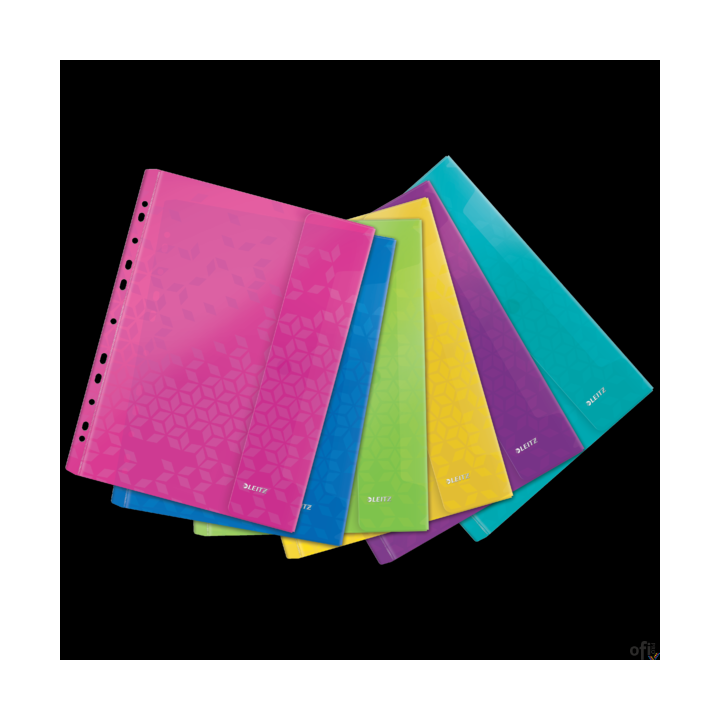 Koszulki z klapką LEITZ WOW miks kolorów 200 mic. 47070099