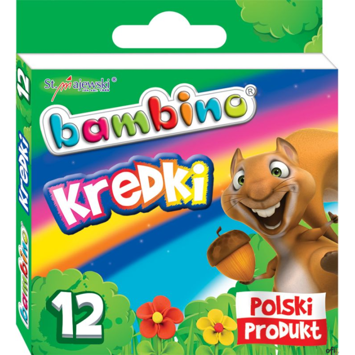 Kredki BAMBINO 12kolorów w pudełku kartonowym St.Majewski