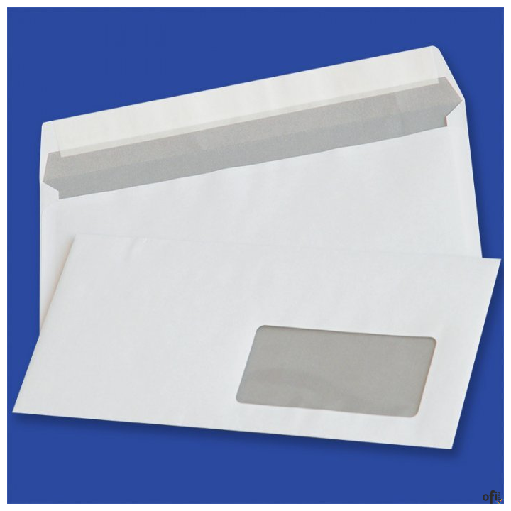 Koperty DL HK białe 80g okno prawe 45x90mm z paskiem (1000szt.) NC 11232210