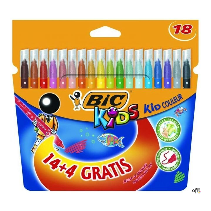 Flamastry BIC Kids Kid Couleur 14+4szt, 937510