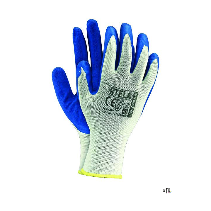 Rękawice powlekane biało-niebieski rozmiar 9 RTELA