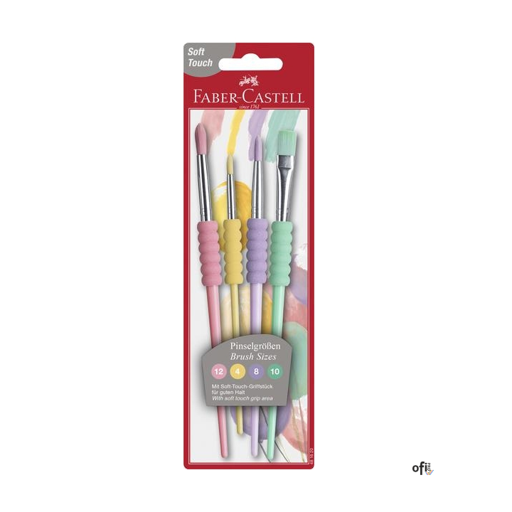Pędzle szkolne kolor pastel 4 szt blister 481620 FC