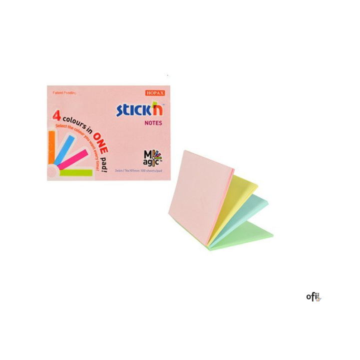 Bloczek STICKN MAGIC PAD 76x101mm pastele mix kolorów 21575